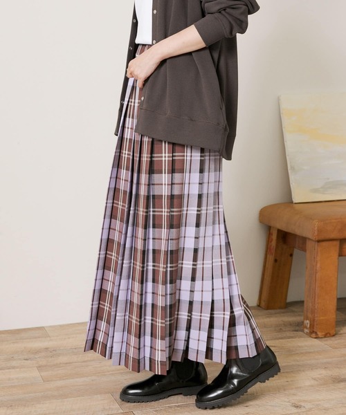 URBAN RESEARCH Sonny Label（アーバンリサーチサニーレーベル）の「チェックプリーツイージースカート3（スカート・レディース・オレンジ系その他/ブルー系その他/パープル系その他・FREE）」の16枚目の写真