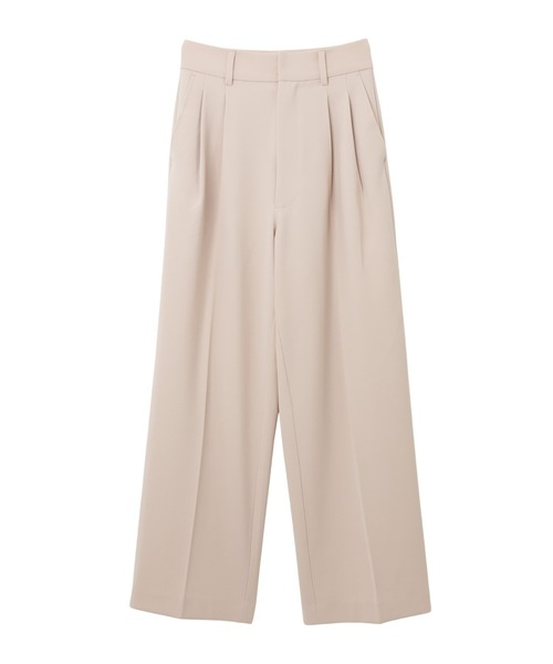 andme（アンドミー）の「とろみハイウエスト2タックワイドパンツ（スラックス・レディース・ブラック/アイボリー/グレー/ダークベージュ/スモークピンク/ネイビー/ブラウン/グレイッシュベージュ/パープル・M/L）」の11枚目の写真