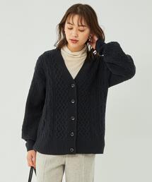 green label relaxing | ［ size SHORT あり ］HAMILTON ハミルトン アラン Vネック ニット カーディガン(カーディガン/ボレロ)