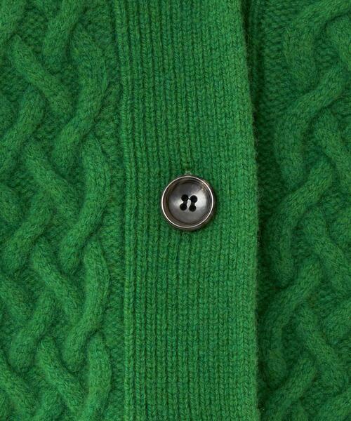 green label relaxing（グリーンレーベルリラクシング）の「［ size SHORT あり ］HAMILTON ハミルトン アラン Vネック ニット カーディガン（カーディガン/ボレロ・レディース・パープル/ネイビー/ナチュラル/ケリー・FREE/SHORT）」の15枚目の写真
