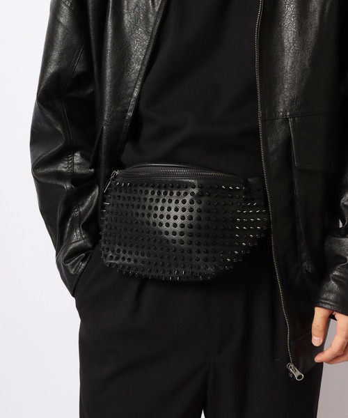 BLACK JACKALL CROWN(ブラックジャッカルクラウン)の「BLACK JACKALL CROWN スタッズ デコレーション ボディバッグ ミニショルダーバッグ(ボディバッグ/ウエストポーチ・メンズ・ブラック・FREE)」の10枚目の写真
