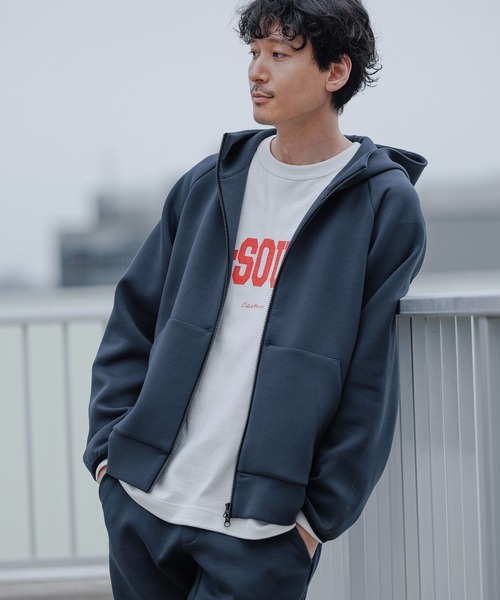 BLK シルバー ジップアップ ウォームアップウェア GLOBAL WORK（グローバルワーク）の「ライトクッションZIP
