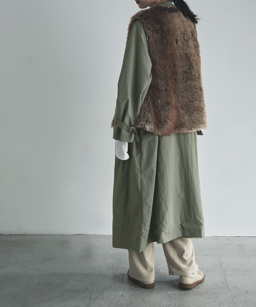 etoll.（エトル）の「フェイクファーマタギベスト（ベスト・レディース・ブラウン/グレイッシュベージュ・M）」の9枚目の写真