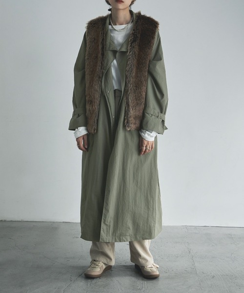 etoll.（エトル）の「フェイクファーマタギベスト（ベスト・レディース・ブラウン/グレイッシュベージュ・M）」の20枚目の写真