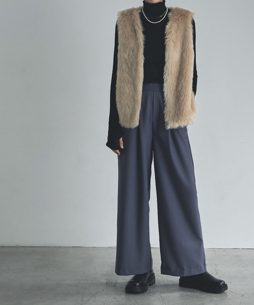 etoll.（エトル）の「フェイクファーマタギベスト（ベスト・レディース・ブラウン/グレイッシュベージュ・M）」の16枚目の写真