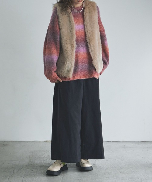 etoll.（エトル）の「フェイクファーマタギベスト（ベスト・レディース・ブラウン/グレイッシュベージュ・M）」の13枚目の写真