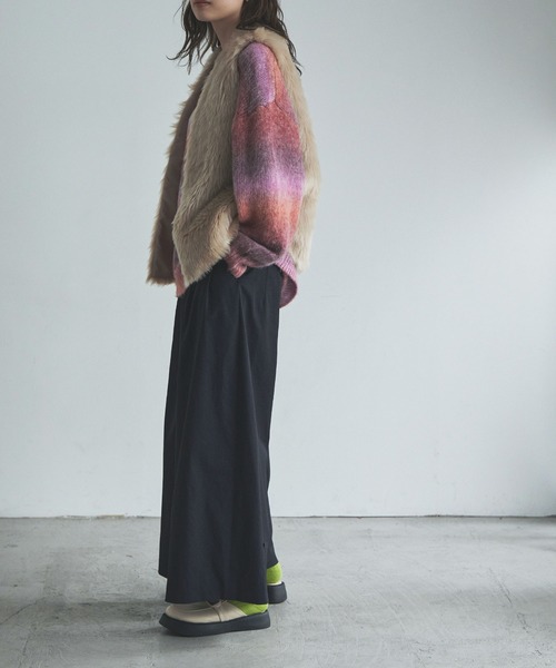 etoll.（エトル）の「フェイクファーマタギベスト（ベスト・レディース・ブラウン/グレイッシュベージュ・M）」の22枚目の写真