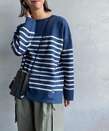 [ORCIVAL/オーシバル] クルーネック ボーダーニットプルオーバー