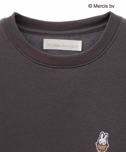 31 Sons de mode（トランテアン　ソン　ドゥ　モード）の「【WEB限定】ミッフィーコラボスウェット（スウェット・レディース・チャコールグレー/オフホワイト・36）」の5枚目の写真