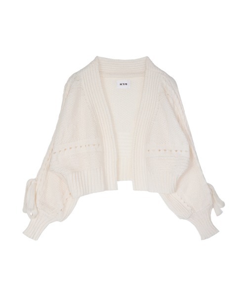 ACYM（アシーム）の「Lace up knit カーディガン（カーディガン/ボレロ・レディース・ホワイト/ブラック・FREE）」の14枚目の写真