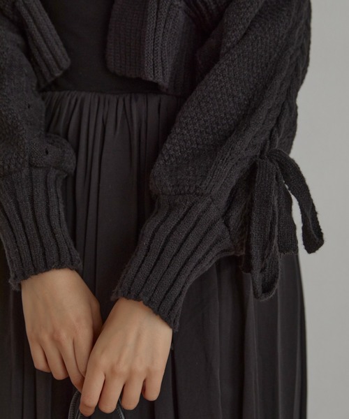 ACYM（アシーム）の「Lace up knit カーディガン（カーディガン/ボレロ・レディース・ホワイト/ブラック・FREE）」の18枚目の写真