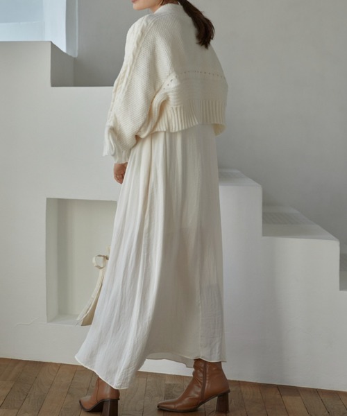 ACYM（アシーム）の「Lace up knit カーディガン（カーディガン/ボレロ・レディース・ホワイト/ブラック・FREE）」の13枚目の写真