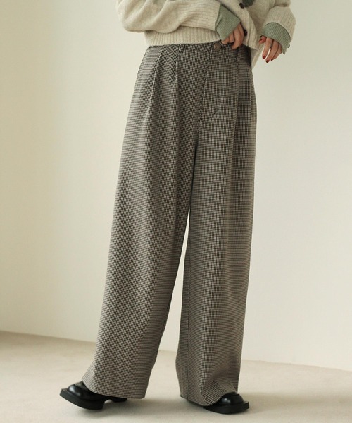 Crisp（クリスプ）の「チェックタックパンツ（その他パンツ・レディース・ブラウン/ベージュ・FREE）」の2枚目の写真