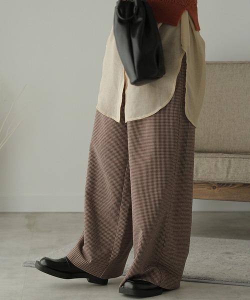 Crisp（クリスプ）の「チェックタックパンツ（その他パンツ・レディース・ブラウン/ベージュ・FREE）」の7枚目の写真