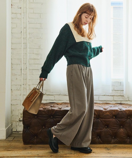 Crisp（クリスプ）の「チェックタックパンツ（その他パンツ・レディース・ブラウン/ベージュ・FREE）」の11枚目の写真