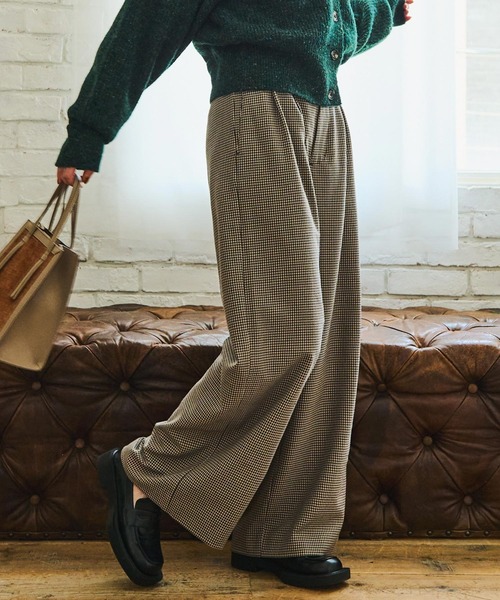 Crisp（クリスプ）の「チェックタックパンツ（その他パンツ・レディース・ブラウン/ベージュ・FREE）」の14枚目の写真