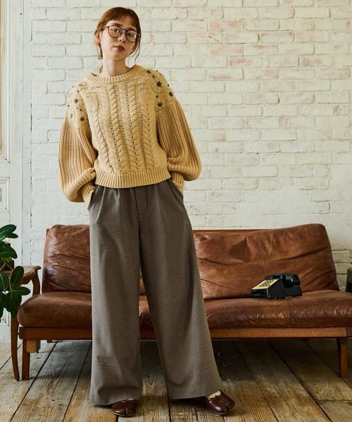 Crisp（クリスプ）の「チェックタックパンツ（その他パンツ・レディース・ブラウン/ベージュ・FREE）」の15枚目の写真