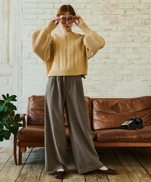 Crisp（クリスプ）の「チェックタックパンツ（その他パンツ・レディース・ブラウン/ベージュ・FREE）」の18枚目の写真