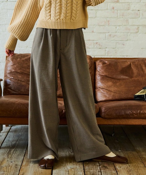 Crisp（クリスプ）の「チェックタックパンツ（その他パンツ・レディース・ブラウン/ベージュ・FREE）」の20枚目の写真