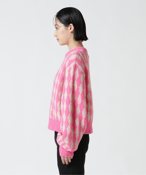 B'2nd(ビーセカンド)の「HCAE(エイチシーエーイー) JACQUARD KNITTED TOP/ジャガードニット(ニット/セーター・レディース・ブラウン/ピンク・F)」の9枚目の写真