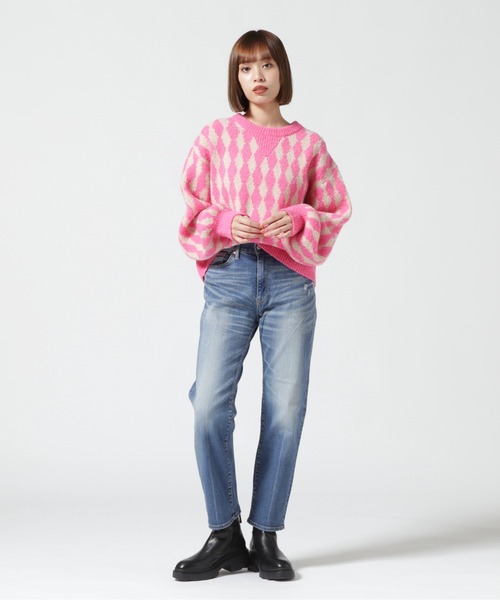 B'2nd(ビーセカンド)の「HCAE(エイチシーエーイー) JACQUARD KNITTED TOP/ジャガードニット(ニット/セーター・レディース・ブラウン/ピンク・F)」の14枚目の写真