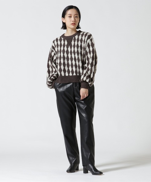 B'2nd(ビーセカンド)の「HCAE(エイチシーエーイー) JACQUARD KNITTED TOP/ジャガードニット(ニット/セーター・レディース・ブラウン/ピンク・F)」の7枚目の写真