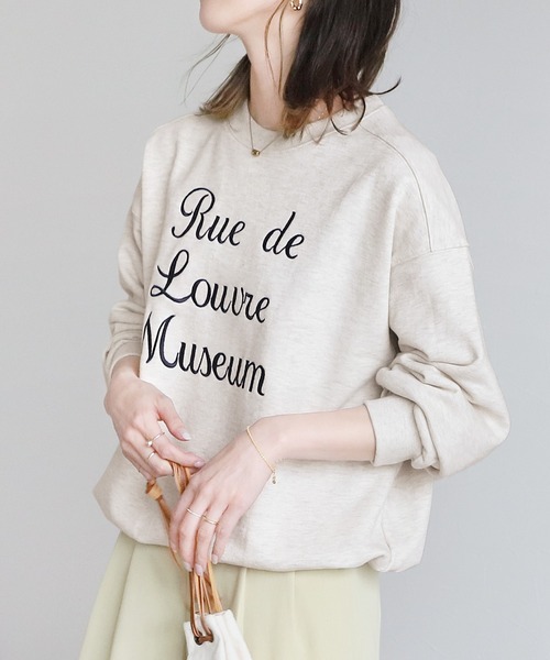 reca(レカ)の「刺繍ロゴスウェット(スウェット・レディース・ネイビー/オートミール/グレイッシュベージュ・FREE)」の2枚目の写真