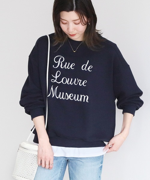 reca(レカ)の「刺繍ロゴスウェット(スウェット・レディース・ネイビー/オートミール/グレイッシュベージュ・FREE)」の10枚目の写真