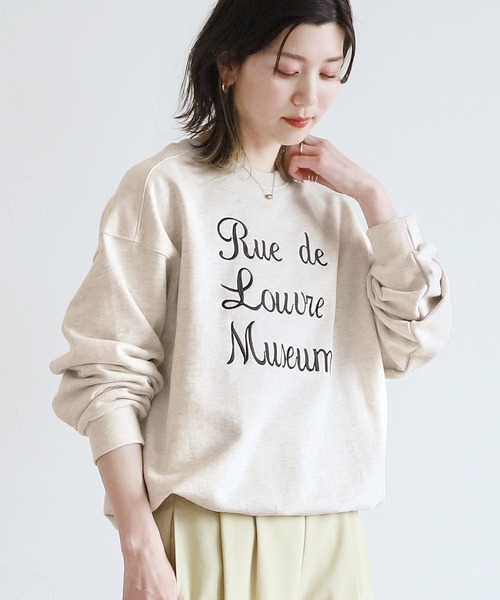 reca(レカ)の「刺繍ロゴスウェット(スウェット・レディース・ネイビー/オートミール/グレイッシュベージュ・FREE)」の5枚目の写真