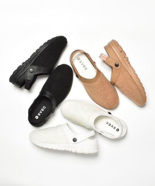 SVEC（シュベック）の「ボア サボサンダル（サンダル・レディース・ブラウン/ホワイト/ブラック・35/36/37/38/39/40/41/42/43/44/45）」の8枚目の写真