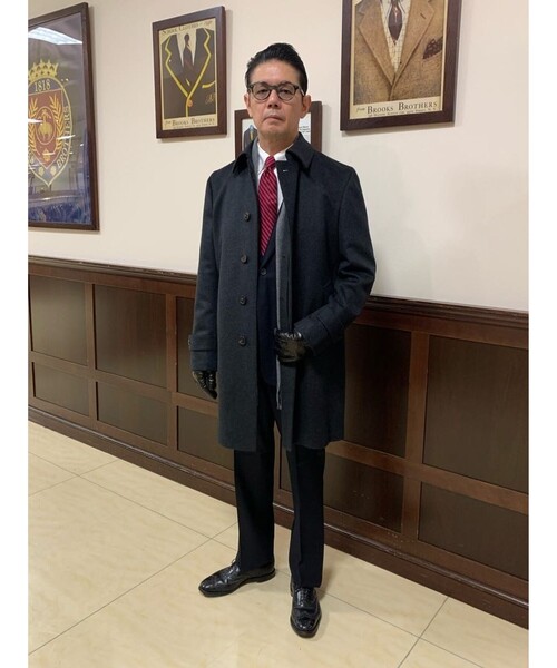 BROOKS BROTHERS(ブルックスブラザーズ)の「ウール/カシミヤ ソリッド バルカラーコート(ステンカラーコート・メンズ・チャコールグレー・LARGE/MEDIUM/SMALL/X-LARGE)」の21枚目の写真