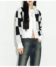FOLLOWIN | スクエアハーフジップアップニットカーディガン(カーディガン/ボレロ)