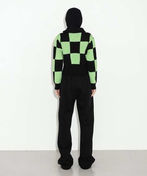 FOLLOWIN（フォロウィン）の「スクエアハーフジップアップニットカーディガン（カーディガン/ボレロ・レディース・ブラック/ベージュ/グリーン・FREE）」の16枚目の写真