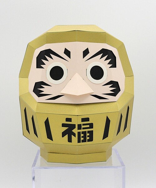 bog craft（ボグクラフト）の「bog craft / KAKU KAKU 福 だるま 中（インテリア雑貨・レディース・レッド/ゴールド・ONE SIZE）」の2枚目の写真