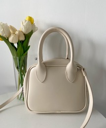 2WAYアースカラースクエアミニボストンショルダーバッグ