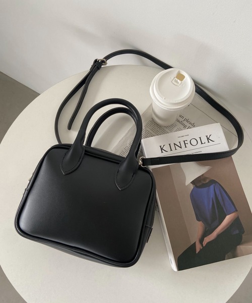 CLEA（クレア）の「2WAYアースカラースクエアミニボストンショルダーバッグ（ボストンバッグ・レディース・キャメル/アイボリー/ブラック/ライトグリーン・FREE）」の20枚目の写真