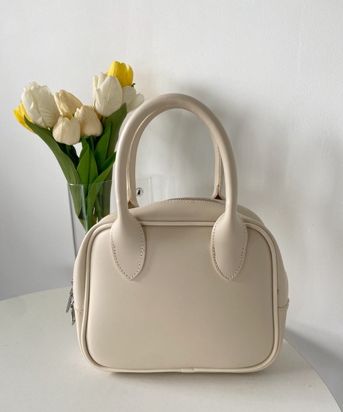 CLEA（クレア）の「2WAYアースカラースクエアミニボストンショルダーバッグ（ボストンバッグ・レディース・キャメル/アイボリー/ブラック/ライトグリーン・FREE）」の11枚目の写真