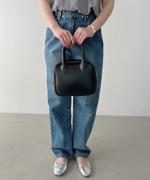 CLEA（クレア）の「2WAYアースカラースクエアミニボストンショルダーバッグ（ボストンバッグ・レディース・キャメル/アイボリー/ブラック/ライトグリーン・FREE）」の17枚目の写真