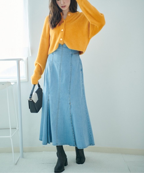 FREE'S MART（フリーズマート）の「[Sシリーズ対応]ハイウエストタックマーメイドデニムスカート（スカート・レディース・ベージュ/ダークネイビー/ブルー系その他2・X-SMALL/MEDIUM/SMALL）」の10枚目の写真