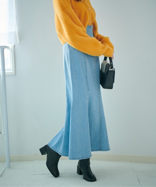 FREE'S MART（フリーズマート）の「[Sシリーズ対応]ハイウエストタックマーメイドデニムスカート（スカート・レディース・ベージュ/ダークネイビー/ブルー系その他2・X-SMALL/MEDIUM/SMALL）」の15枚目の写真