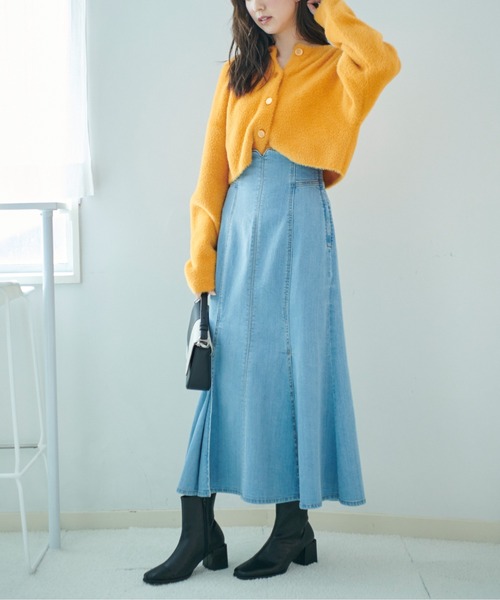 FREE'S MART（フリーズマート）の「[Sシリーズ対応]ハイウエストタックマーメイドデニムスカート（スカート・レディース・ベージュ/ダークネイビー/ブルー系その他2・X-SMALL/MEDIUM/SMALL）」の11枚目の写真