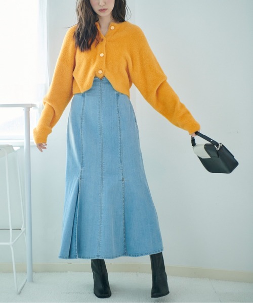 FREE'S MART（フリーズマート）の「[Sシリーズ対応]ハイウエストタックマーメイドデニムスカート（スカート・レディース・ベージュ/ダークネイビー/ブルー系その他2・X-SMALL/MEDIUM/SMALL）」の12枚目の写真