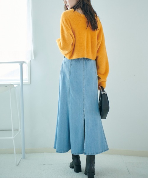 FREE'S MART（フリーズマート）の「[Sシリーズ対応]ハイウエストタックマーメイドデニムスカート（スカート・レディース・ベージュ/ダークネイビー/ブルー系その他2・X-SMALL/MEDIUM/SMALL）」の13枚目の写真