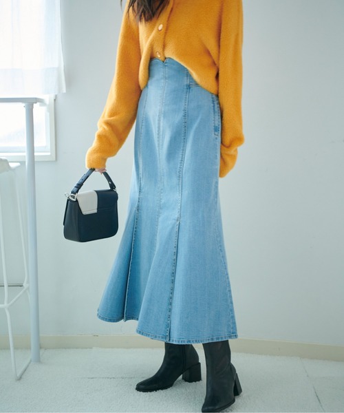 FREE'S MART（フリーズマート）の「[Sシリーズ対応]ハイウエストタックマーメイドデニムスカート（スカート・レディース・ベージュ/ダークネイビー/ブルー系その他2・X-SMALL/MEDIUM/SMALL）」の14枚目の写真