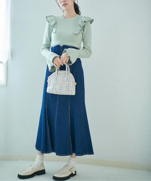FREE'S MART（フリーズマート）の「[Sシリーズ対応]ハイウエストタックマーメイドデニムスカート（スカート・レディース・ベージュ/ダークネイビー/ブルー系その他2・X-SMALL/MEDIUM/SMALL）」の17枚目の写真