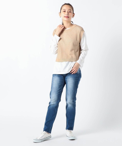 Grand PARK(グランドパーク)の「【セットアイテム】ニットベスト&長袖カットソー(アンサンブル・レディース・ライトブルー/ライトグリーン/ベージュ・FREE)」の18枚目の写真