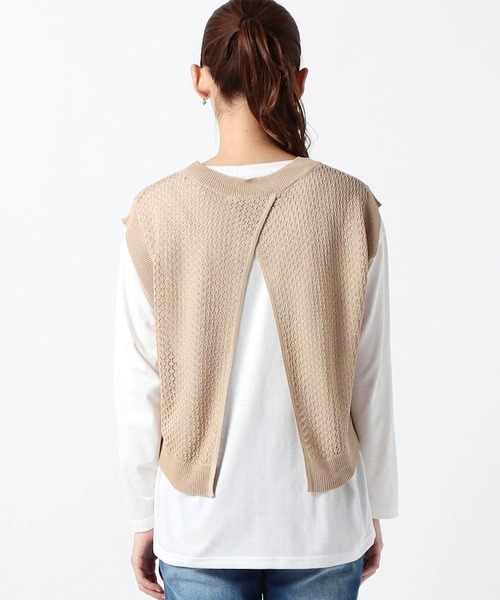 Grand PARK(グランドパーク)の「【セットアイテム】ニットベスト&長袖カットソー(アンサンブル・レディース・ライトブルー/ライトグリーン/ベージュ・FREE)」の15枚目の写真