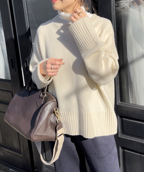 スピックアンドスパン　カシミヤセーター Spick & Span（スピックアンドスパン）の「ウールカシミヤクルーネック