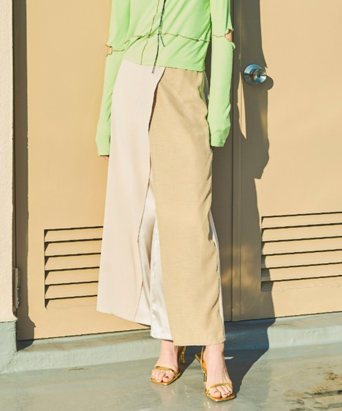 AIC.（エーアイシー）の「ミックスファブリックレイヤードラップパンツ（その他パンツ・レディース・ブラック/ベージュ/カーキ・FREE）」の11枚目の写真