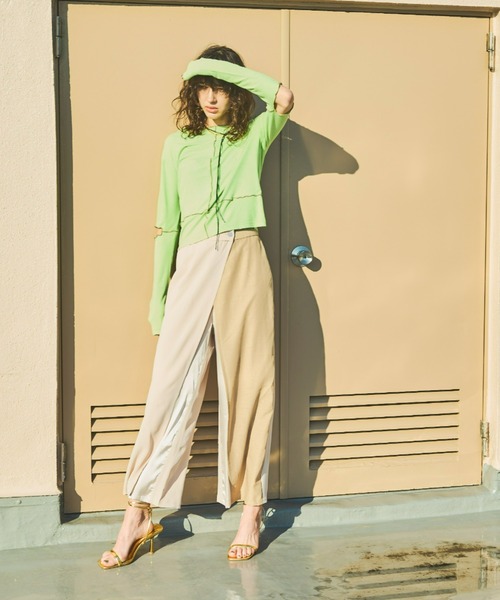 AIC.（エーアイシー）の「ミックスファブリックレイヤードラップパンツ（その他パンツ・レディース・ブラック/ベージュ/カーキ・FREE）」の16枚目の写真